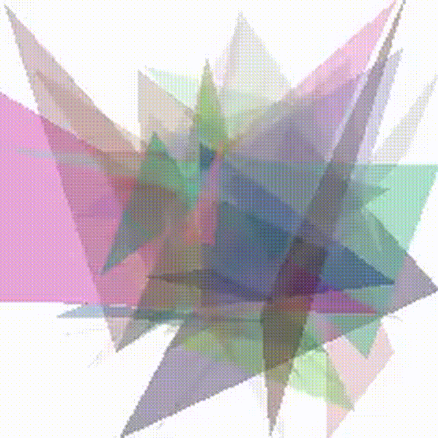 AI用50个三角形画出抽象版蒙娜丽莎，有股后现代的感觉了