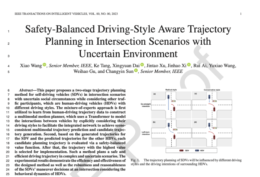 毫末智行论文首次入选IEEE TIV：认知模型领域取得突破