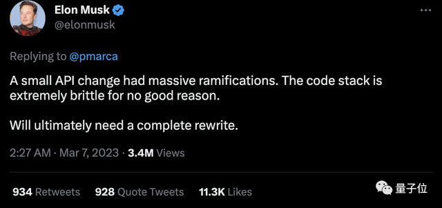 一人改代码搞崩推特，马斯克气疯：全部重写！