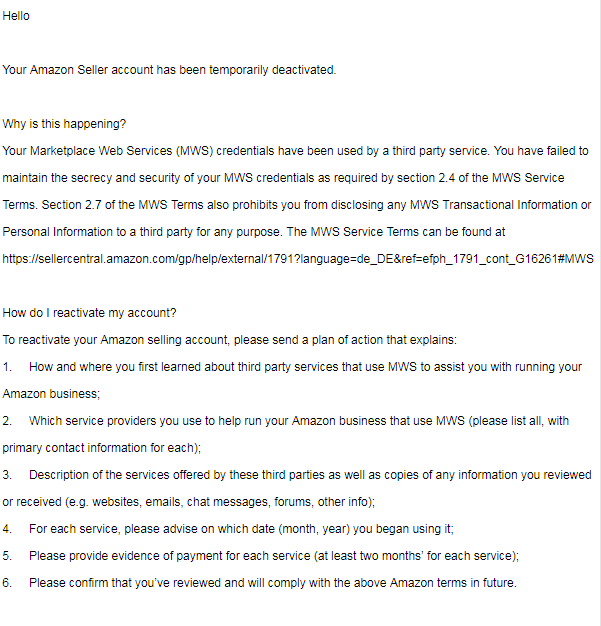 MWS授权被封号？别傻了！你需要知道其中缘由和申诉模板！