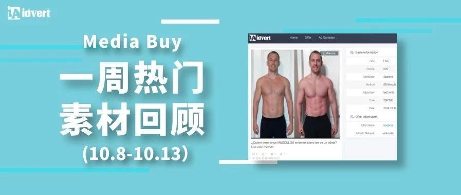 Idvert上周（10.8-10.13）FB & Native热门素材—Media buy专场