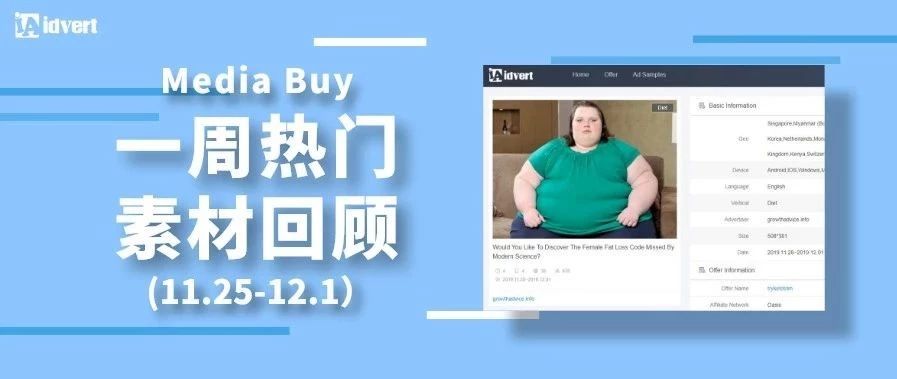 Idvert上周（11.25-12.1）FB & Native热门素材—Media buy专场