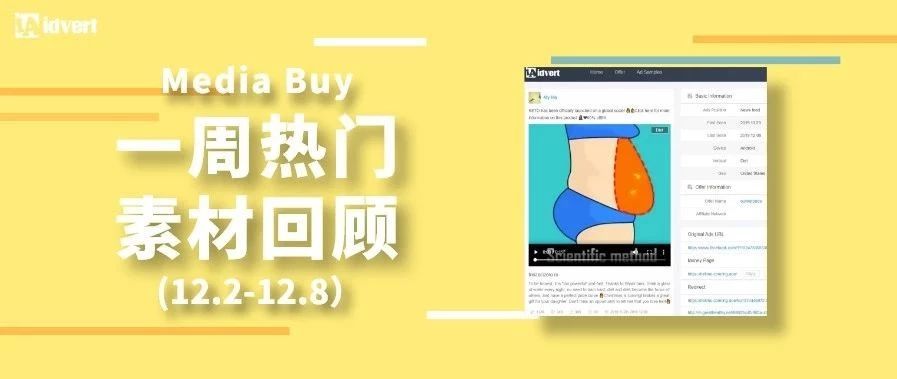 Idvert上周（12.2-12.8）FB & Native热门素材—Media buy专场