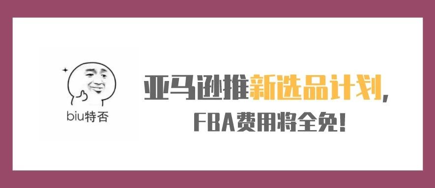 喜讯！亚马逊推新选品计划，FBA费用将全免！