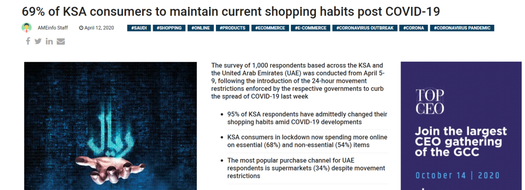 调研：新冠爆发是否真的改变了中东消费者的消费习惯
