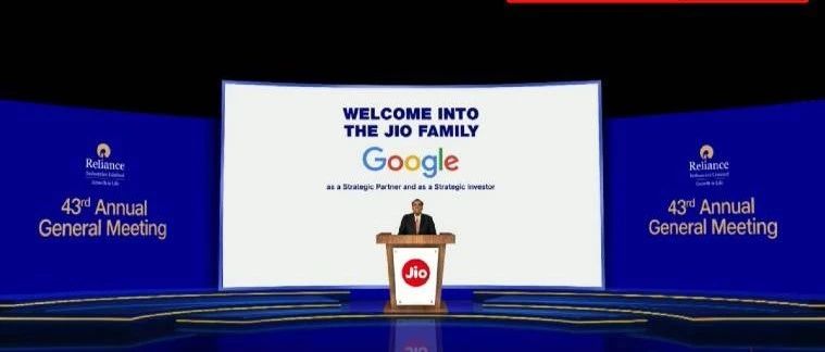 Google向Jio Platforms投资45亿美元：美国科技巨头纷纷扩大在印度的投资