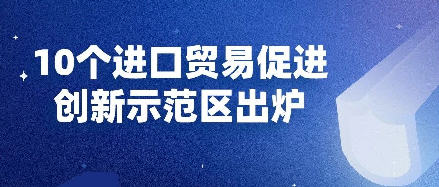 主动扩大进口又一举措，我国设立10个进口贸易促进创新示范区