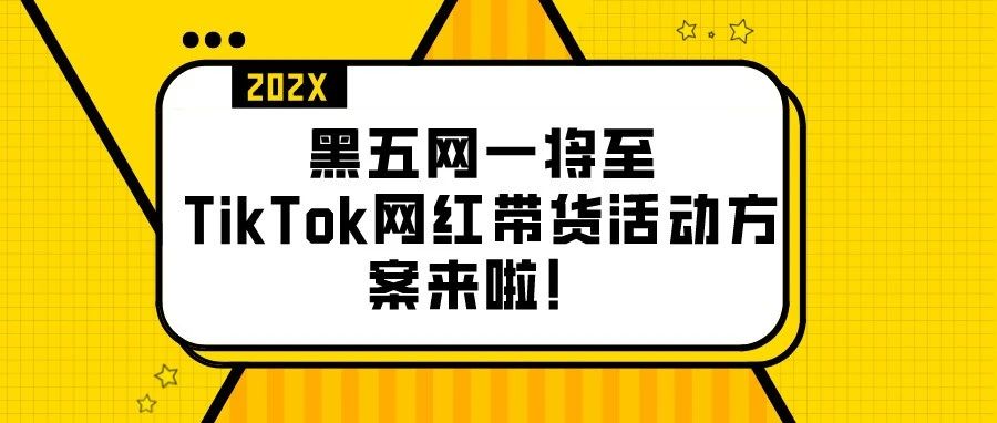 黑五网一将至，TikTok网红带货活动方案来啦！