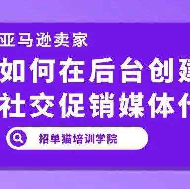 招单猫培训学院——亚马逊卖家如何在后台创建社交促销媒体代码？