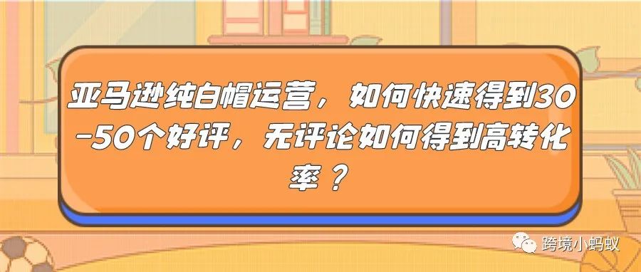 亚马逊纯白帽运营，如何快速得到30-50个好评，无评论如何得到高转化率？