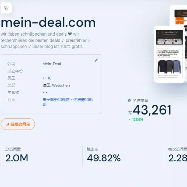 百万流量池！亚马逊德国站外Deal网站Mein-Deal