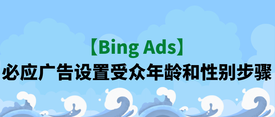 【Bing Ads】必应广告设置受众年龄和性别步骤