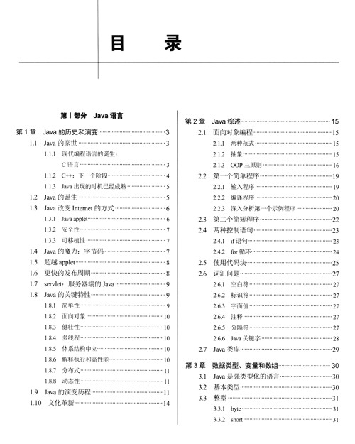 Java 11官方参考手册（第11版）目录第一页