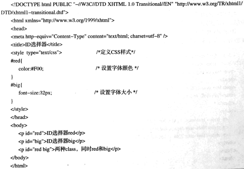 CSS ID选择器