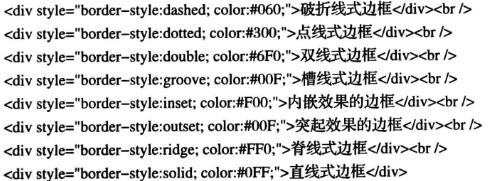 css边框代码