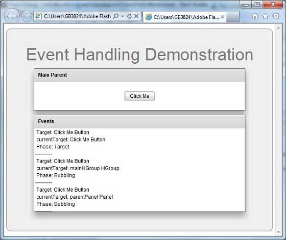 Flex Event Handling