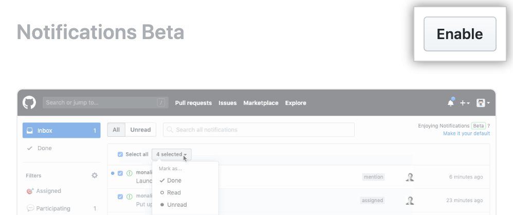 在功能预览中启用按钮