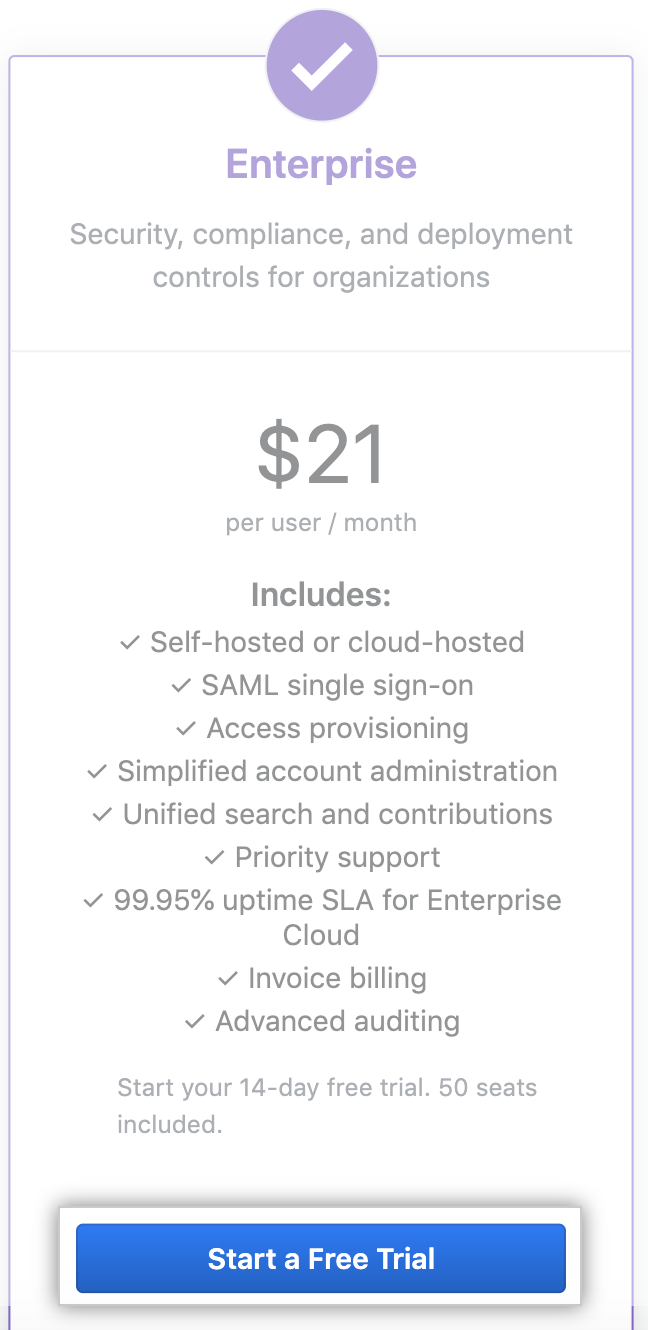 开始试用的按钮