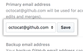 主要电子邮件地址选择