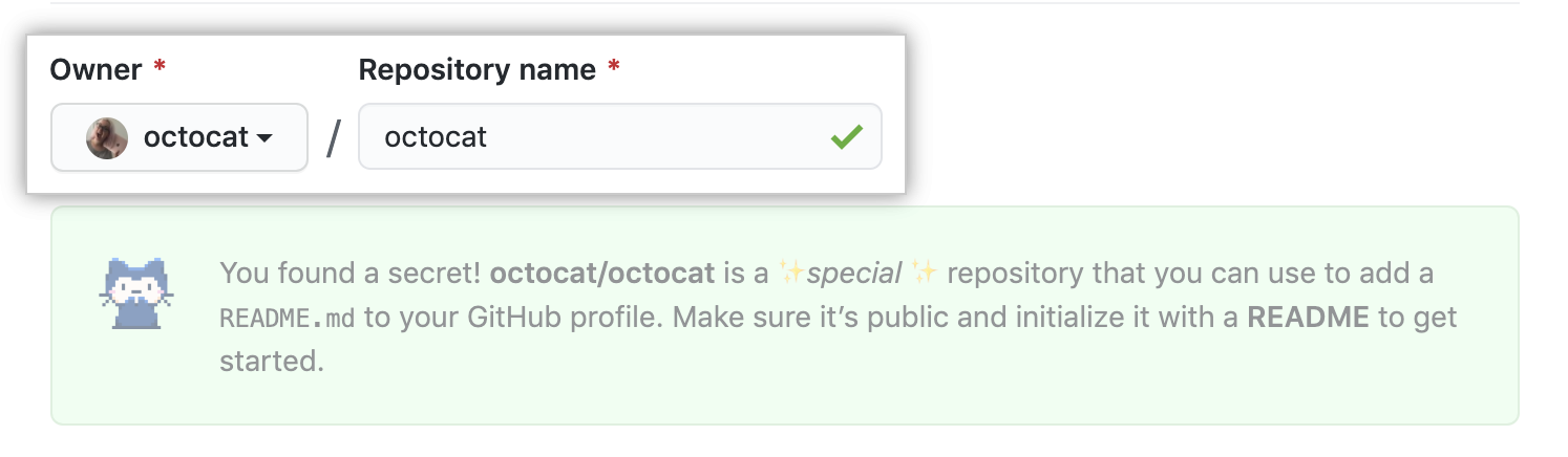 与用户名匹配的存储库名称字段