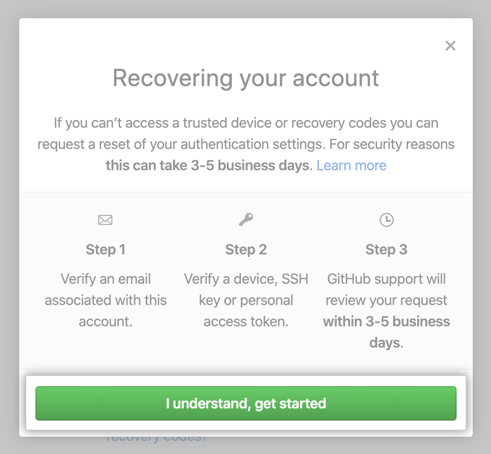 重置身份验证设置按钮