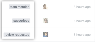 收件箱中的原因标签
