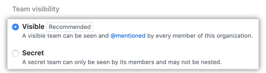 可见性选项，包括可见和机密