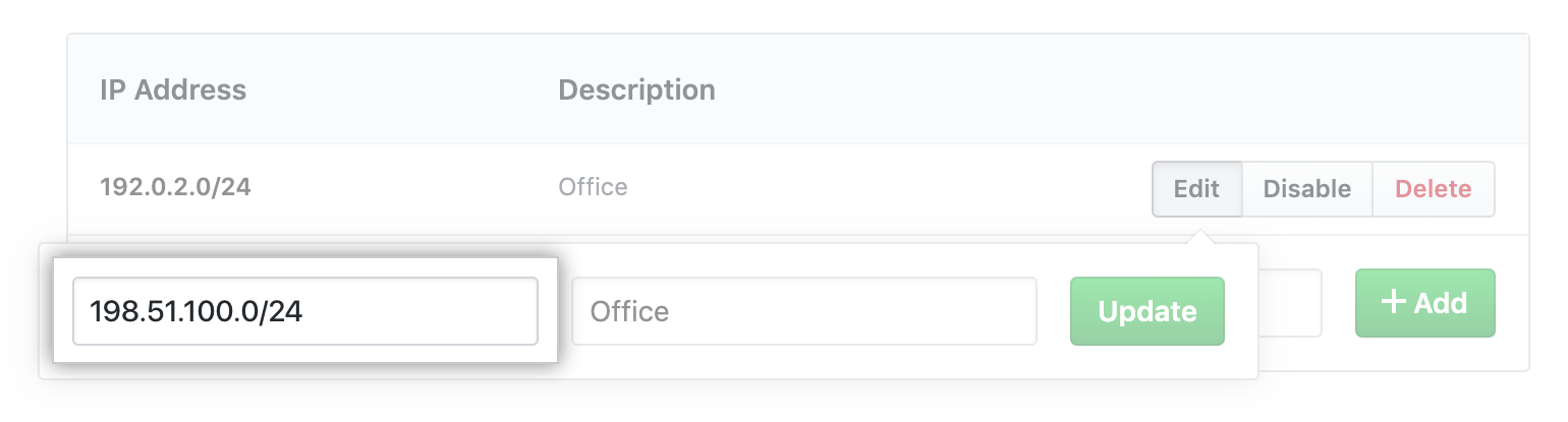 添加 IP 地址的关键字段