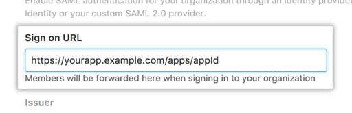 登录时将成员转发到的 URL 字段