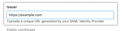 SAML 签发者姓名字段