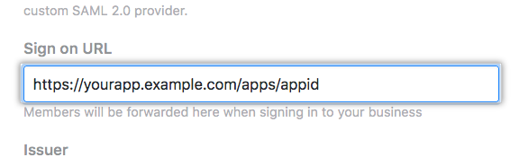 登录时将成员转发到的 URL 字段