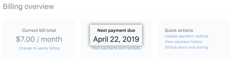 下一个帐单日期