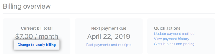 帐单概览更改计划按钮