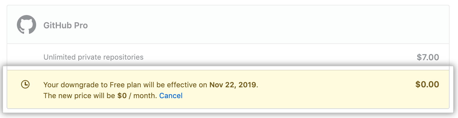 帐单设置的订阅部分会列出任何待定订阅更改