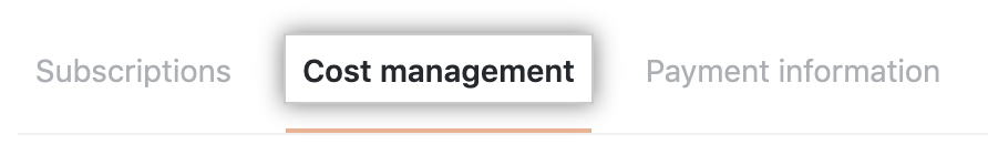 成本管理选项卡