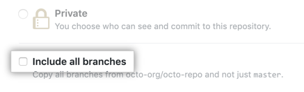 Include all branches checkbox