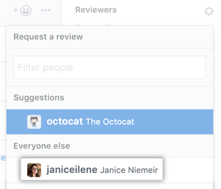 右侧边栏中的审查者齿轮图标