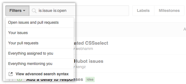 使用过滤器下拉菜单