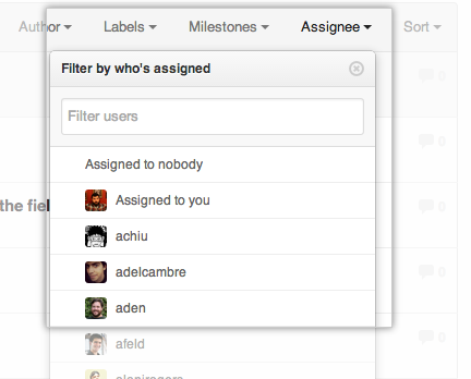 使用受理人下拉菜单选项卡