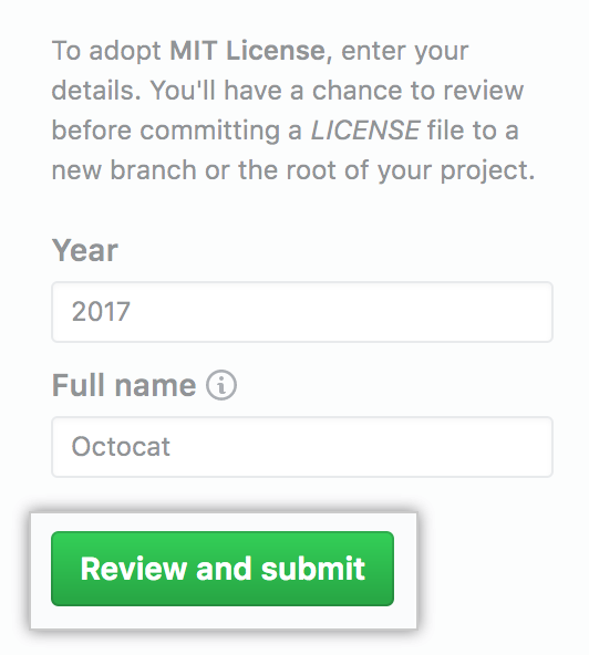 审查和提交按钮