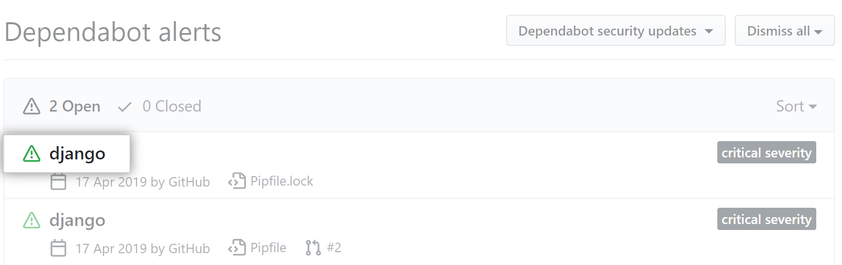 在警报列表中选择的警报