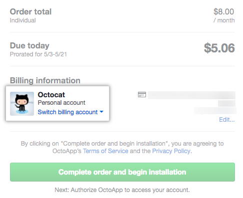 您的名称、头像、文本“个人帐户”以及用于切换帐户的下拉列表