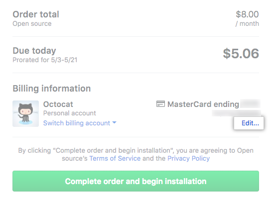 添加付款方式到个人帐户的链接