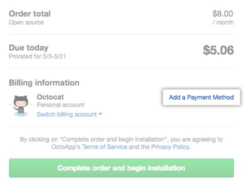 添加付款方式到个人帐户的链接