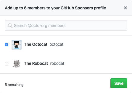 选择突出显示的组织成员