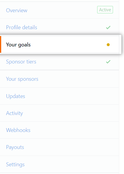 您的目标选项卡