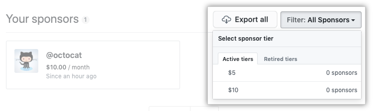按等级过滤的下拉菜单