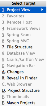 IntelliJ IDEA选择特定的工具窗口