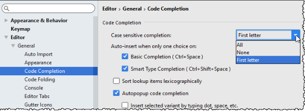 IntelliJ IDEA设置代码大小写的区分策略