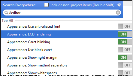 使用IntelliJ IDEA的Search Everywhere访问编辑器设置
